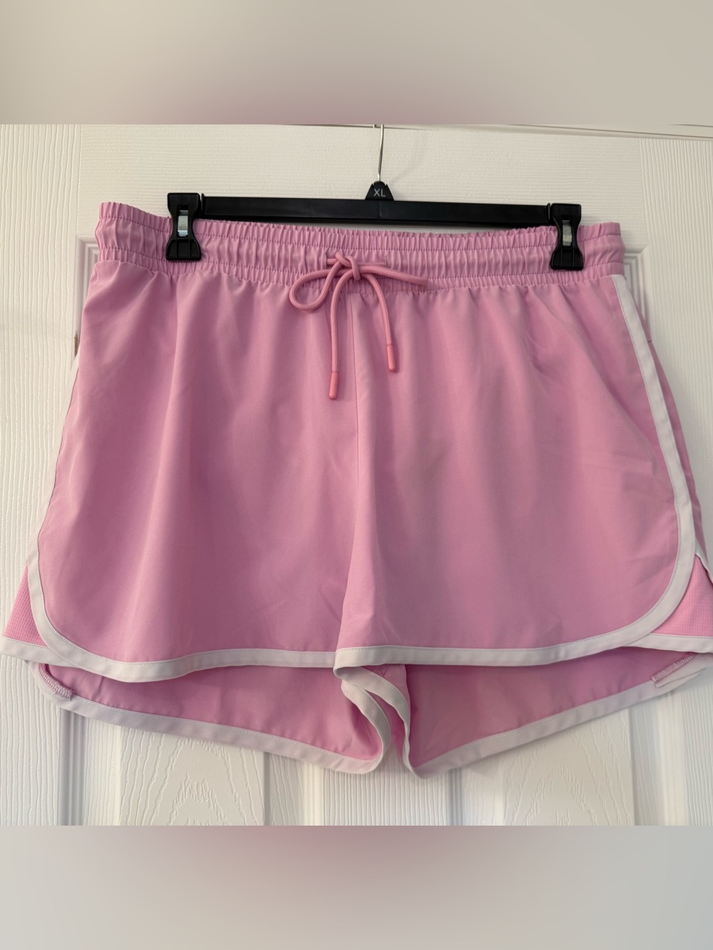 Ideology Pink Athletic Drawstring Shorts with White Trim